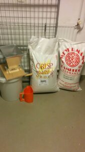 Crusher and malt bags